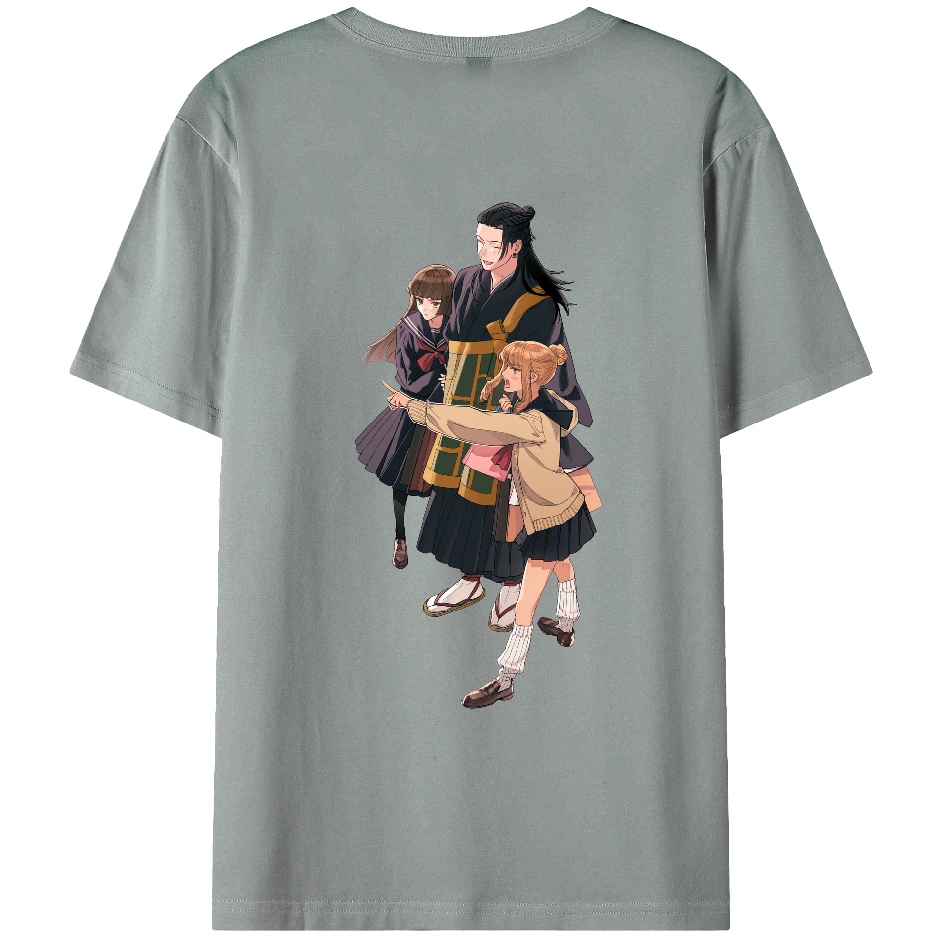 （画像用） 呪術廻戦 Jujutsu Kaisen 綿100％ メンズ半袖Tシャツ（バックプリント） 通気性